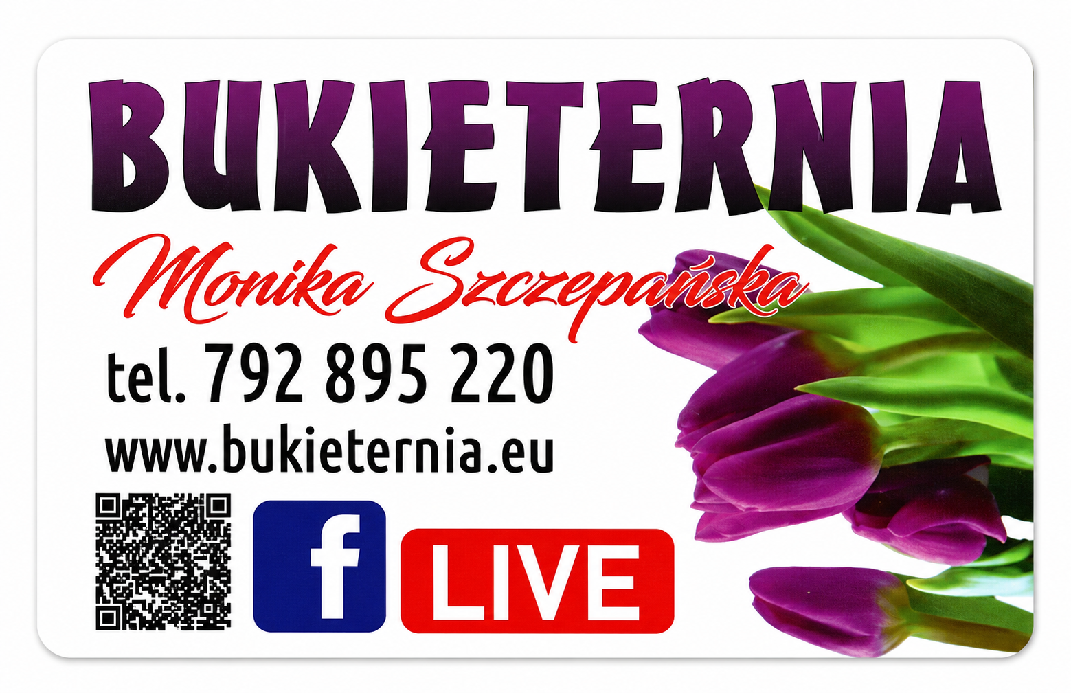 Front wizytówki Bukieternii